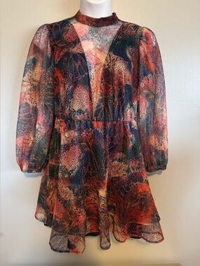 Eloquii Multi-Color Abstract Print Mini Dress